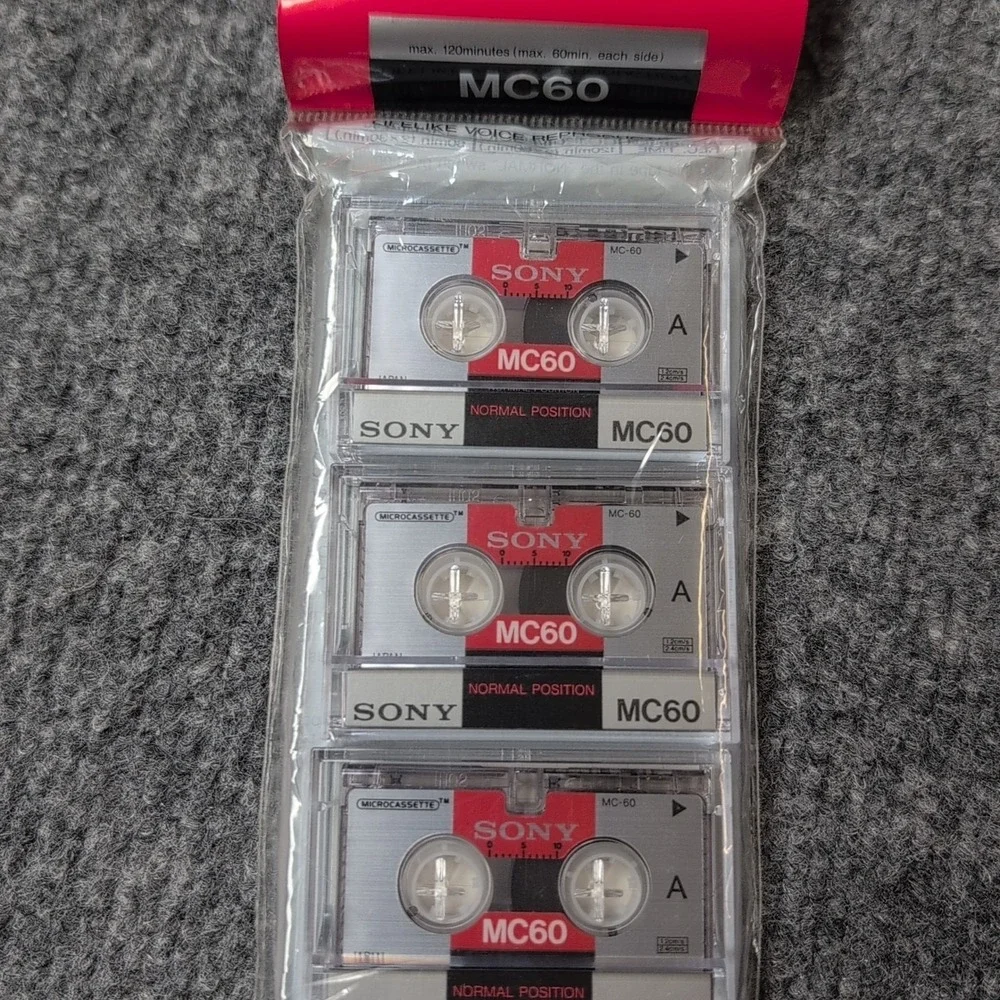 Sony 3-pack of MC-60 blank microcassettes NEW